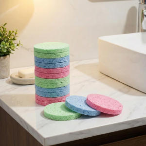 Esponja Redonda para Lavado Facial x5