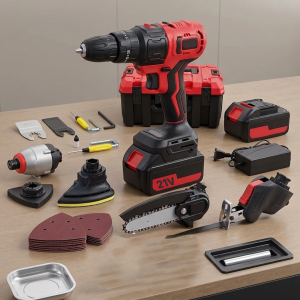 Herramienta Inalambrica 6 en 1 Taladro + Motosierra + Lija