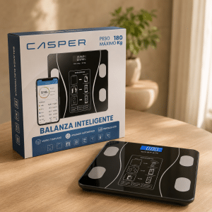 Balanza Inteligente CASPER Con Bluetooth Mediciones, Grasa, Masa, etc.