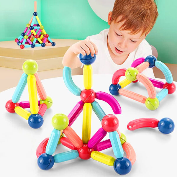 Juego de Construcción con Imanes Para Niños 64 Piezas - Imagen 3