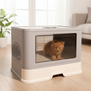 Arenero Privado Para Gatos con Rascador Lavable Resistente
