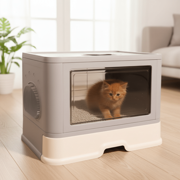 Arenero Privado Para Gatos con Rascador Lavable Resistente