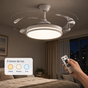 Ventilador de Techo con Luz con Control Remoto Extensible