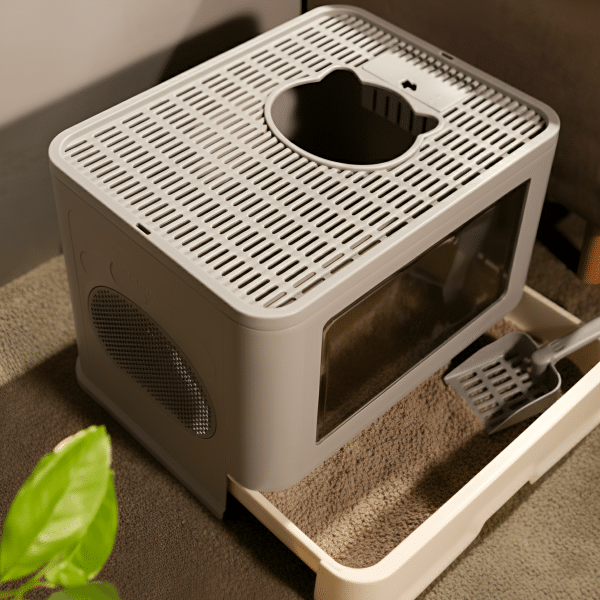 Arenero Privado Para Gatos con Rascador Lavable Resistente - Imagen 3