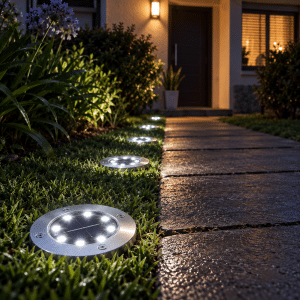 Set x6 Focos Solares Led Redondos Jardín Exterior