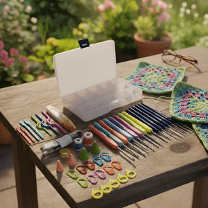 Set de Agujas Crochet con Estuche y Accesorios 55 piezas
