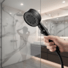 Cabezal de Ducha Negro Con Interruptor Agua de Alta Presión