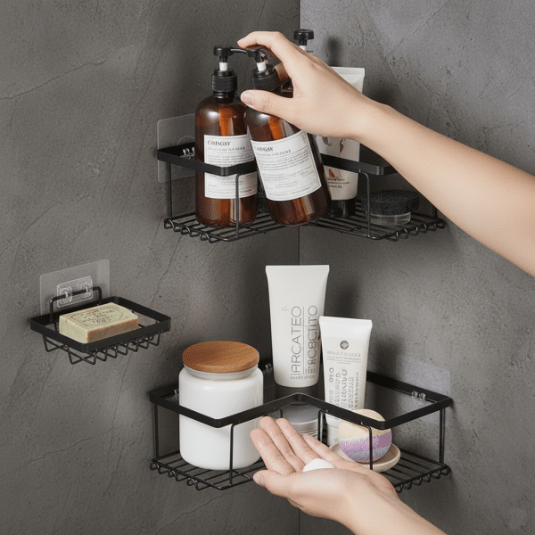 Set x 3 Estante Esquinero Colgante Baño y Cocina - Imagen 3