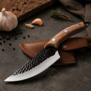 Cuchillo de Cocina Curvo Profesional Forjado a Mano Ac. Inox