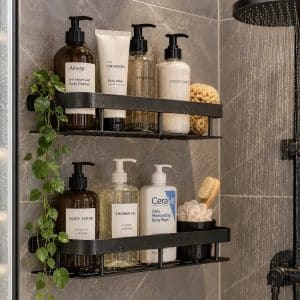 Rack Colgante Anti Caídas de Aluminio Para Baño Cocina Set x2