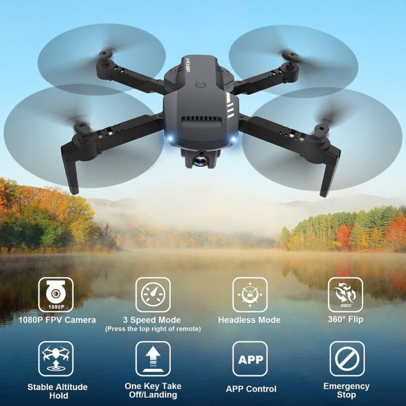 Mini Dron Plegable Wifi Cam 360º HD 1080p Control App – Compralo Ahora