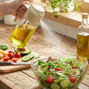 Recipiente Aspersor y Dispensador de Aceite 2 en 1 de Vidrio