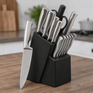 Set de 16 Cuchillos de Acero Inoxidable Afilados Resistentes