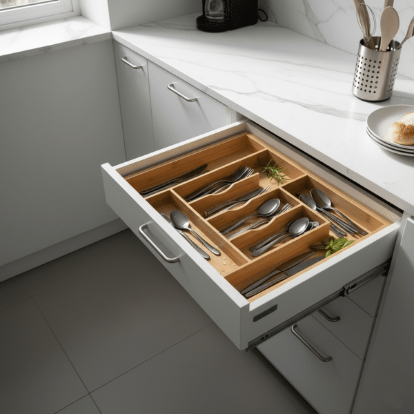 Organizador Extensible de Bambú Útiles y Cubiertos - Imagen 4