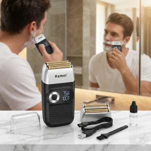 Rasuradora KEMEI de Alta Calidad con Accesorios y Bolso