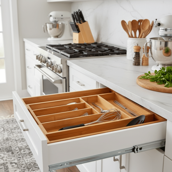 Organizador Extensible de Bambú Útiles y Cubiertos - Imagen 3