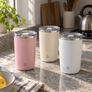 Vaso Térmico con Batidor 350 ml Batería y Acero