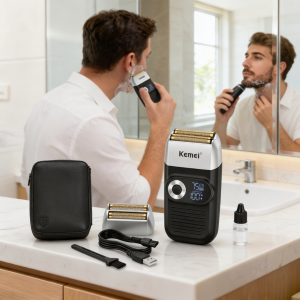 Rasuradora KEMEI de Alta Calidad con Accesorios y Bolso