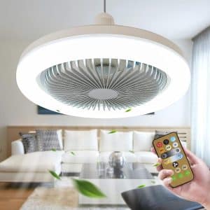 Ventilador Redondo Para Foco Con Luz Y Control Remoto