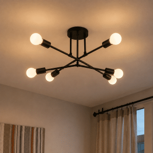 Lámpara Colgante de Hierro con 6 Luces Estilo Industrial