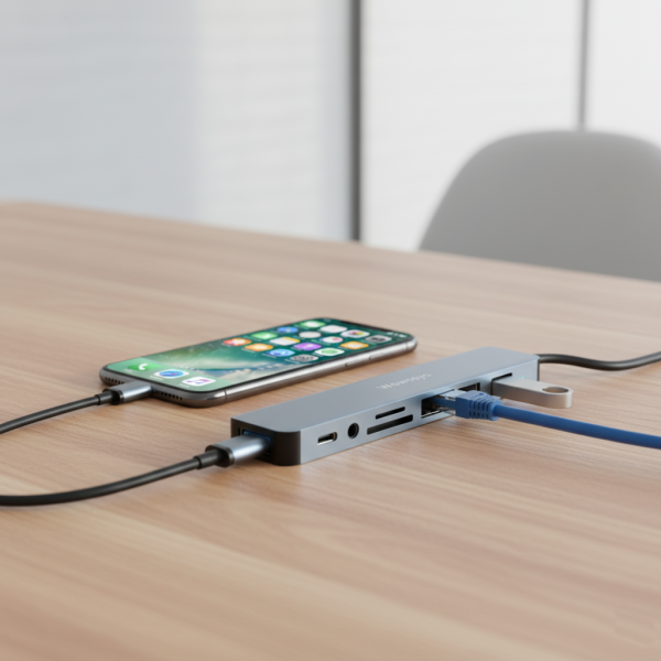 Hub USB-C 8 en 1 con Lector de Tarjetas, USB 3.0 y Audio - Imagen 3