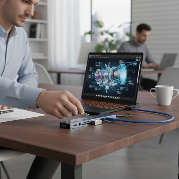 Hub USB-C 8 en 1 con Lector de Tarjetas, USB 3.0 y Audio - Imagen 2