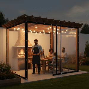 Toldo Transparente Resistente Para Jardín Y Exteriores 2mx2m