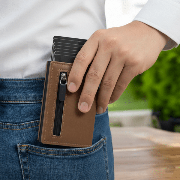 Billetera Compacta de Cuero Sintético con Diseño Moderno - Imagen 2
