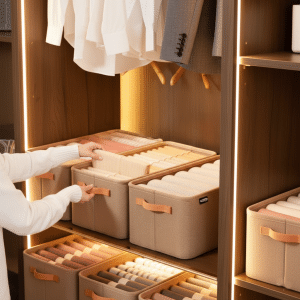 Caja Organizadora de Tela Con Armazón Rígido