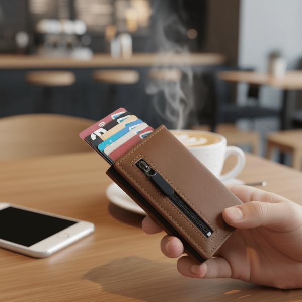 Billetera Compacta de Cuero Sintético con Diseño Moderno
