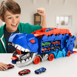 Set Dinosaurio con Pista y 2 Autos - Juguete Interactivo
