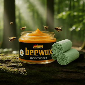 Lustrador de Cera de Abejas para Maderas y Muebles + 2 Paños de Microfibra