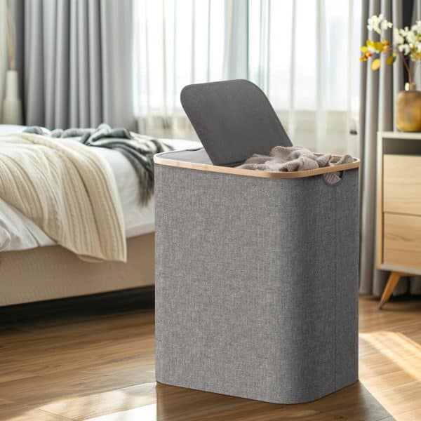 Cesto Canasto de Ropa con Tapa Compacto y Resistente - Imagen 3