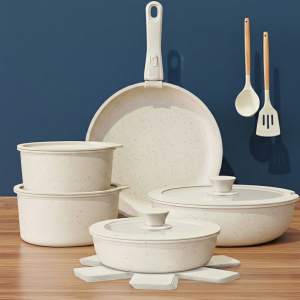 Juego de Ollas Antiadherente 13 Piezas Con Mango Removible