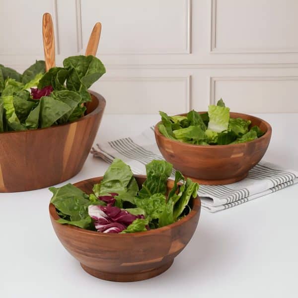Bowl Para Ensaladas Verduras En Madera Frutero - Imagen 2