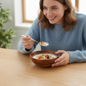 Bowl Para Yogurt Ensaladas Frutas En Madera