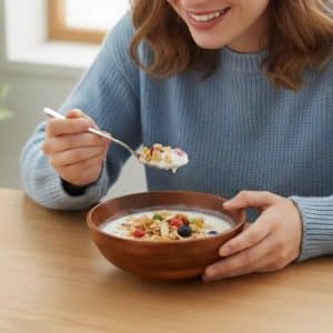 Bowl Para Yogurt Ensaladas Frutas En Madera
