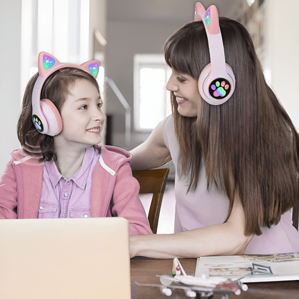 Auriculares Bluetooth Manos Libres Para Niño Orejas Gatito - Imagen 3