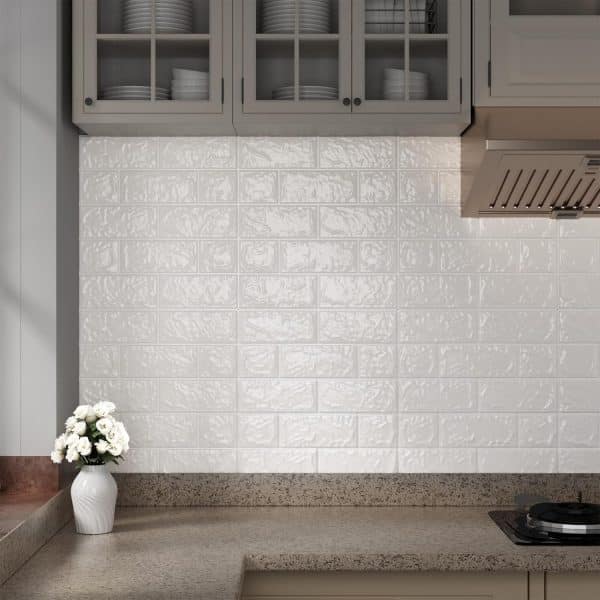 Placas Revestimiento Pared Adhesivo Piedra Blanco x10 - Imagen 3