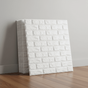 Placas Revestimiento Pared Adhesivo Piedra Blanco x10