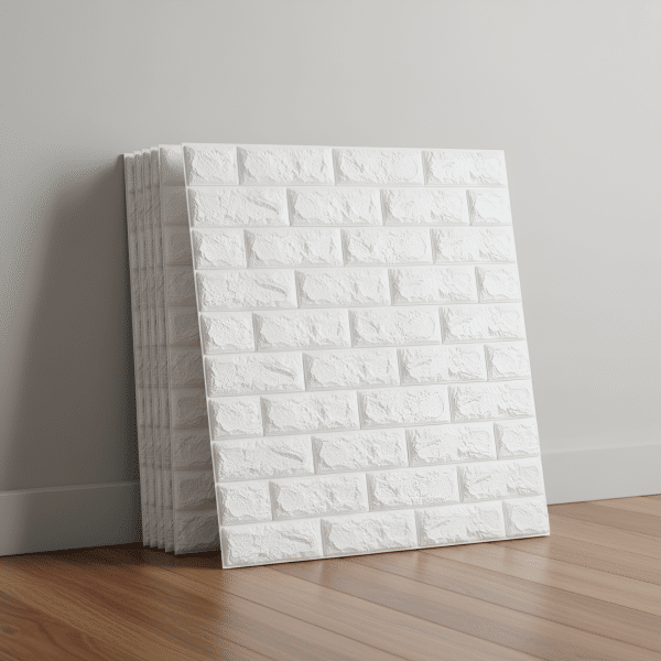 Placas Revestimiento Pared Adhesivo Piedra Blanco x10