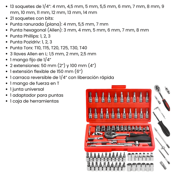 Kit de Herramientas Llaves 46 pcs - Imagen 5