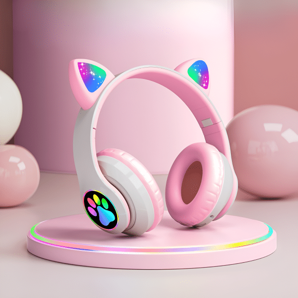 Auriculares Bluetooth Manos Libres Para Niño Orejas Gatito - Imagen 2