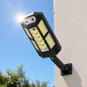 Foco Solar LED Exterior + Sensor 3 Modos Iluminación