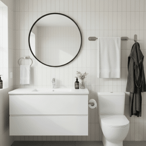 Set Accesorios Baño Colgantes Adhesivos Acero Inox.