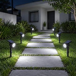 Pack x6 Luz Solar Para Patio Foco Ajustable Exterior