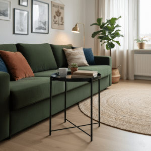 Mesa Auxiliar Ratona Nórdica Metal Redonda Living