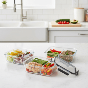 Pack 2 Contenedores de Vidrio Para Alimentos Herméticos