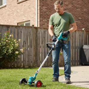 Bordeadora Inalámbrica con Ruedas + 2 Baterías