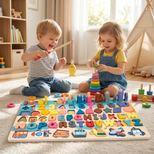 Juguete Educativo Montessori Tablero De Madera Abecedario